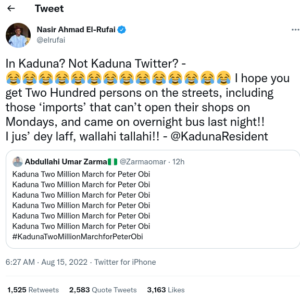 2023: You’d be lucky to have 200 Peter Obi supporters on Kaduna streets – El-Rufai